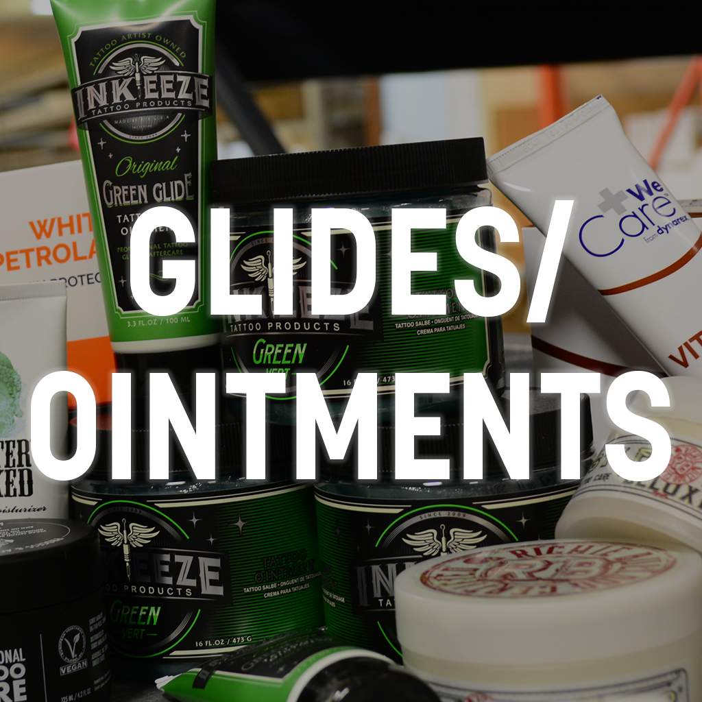 Tattoo supplies: Glides and aftercare ointments