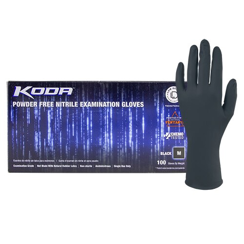 Koda Black Nitrile Gloves by Adenna