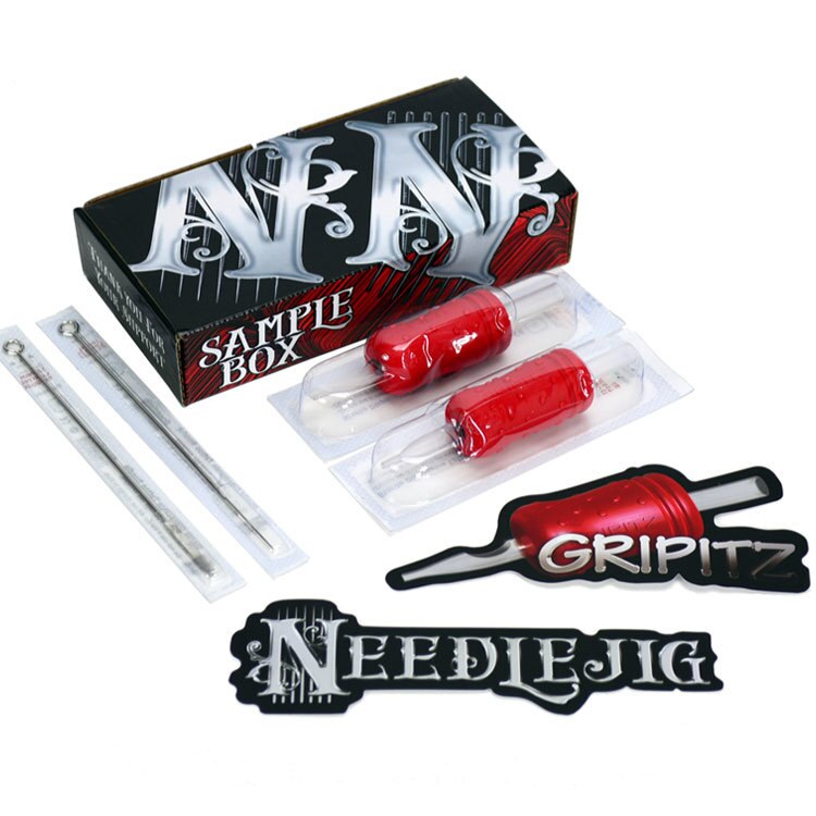 Needlejig Tattoo Needles on Bar Sample Box With Disposable Tattoo Tubes