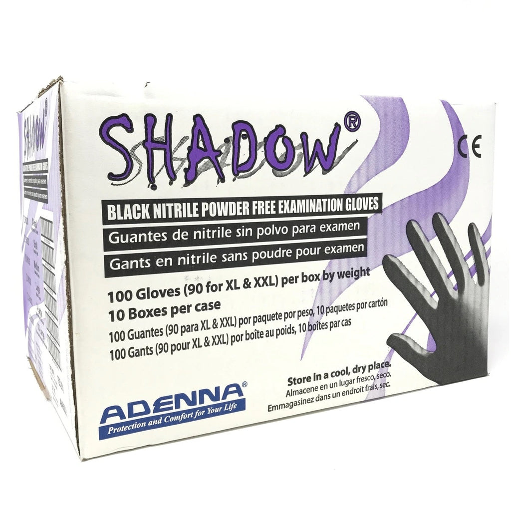 Adenna's Shadow Black Nitrile Powder Free Exam Gloves
