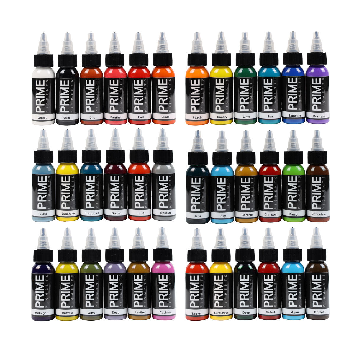 Prime Color Llc 36 Color Artisan Set | Prime Pigments – Needlejig Tattoo Supply