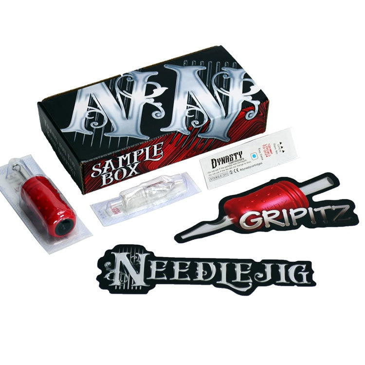 Needlejig Dynasty Membrane Tattoo Needle Cartridge Sample Box with Disposable Cartridge Grip