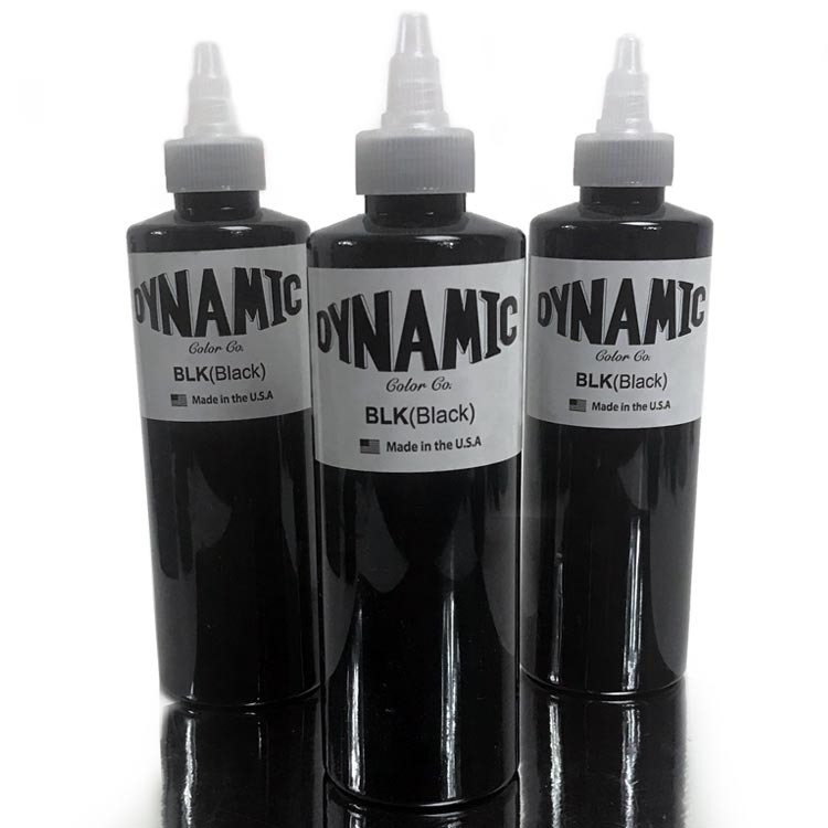 Dynamic Ink - Black 8 Ounce Tattoo Ink Bottle