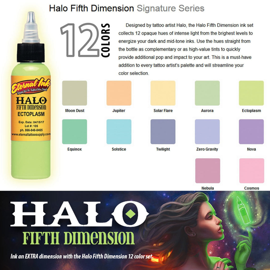 Eternal Ink Tattoo Ink Halo Fifth Dimension Color Set Palette