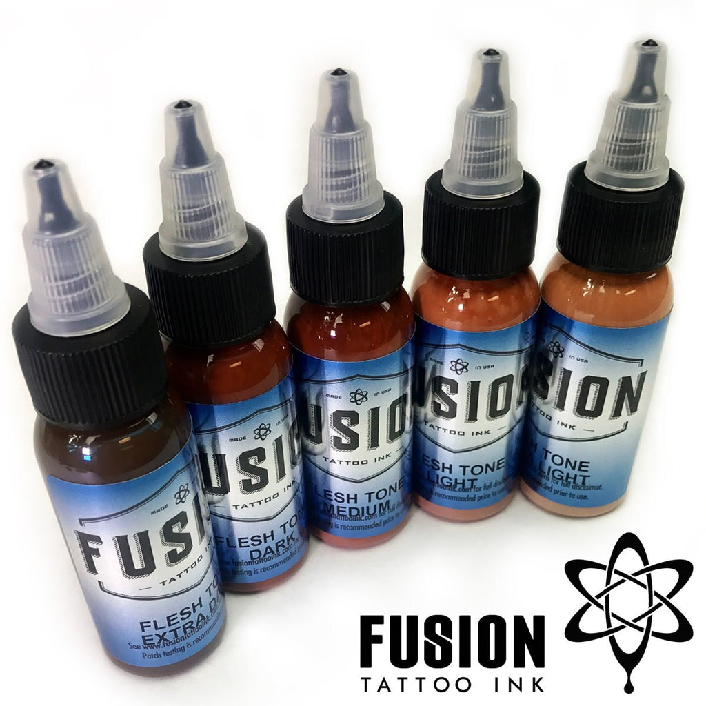 Fusion Ink Tattoo Ink Fleshtone Set 1 Ounce Ink Bottles