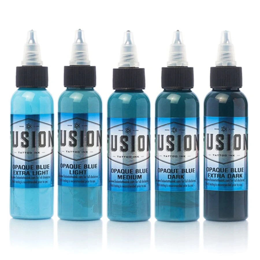 Fusion Ink Tattoo Ink Opaque Blue 2 Ounce Tattoo Ink Set