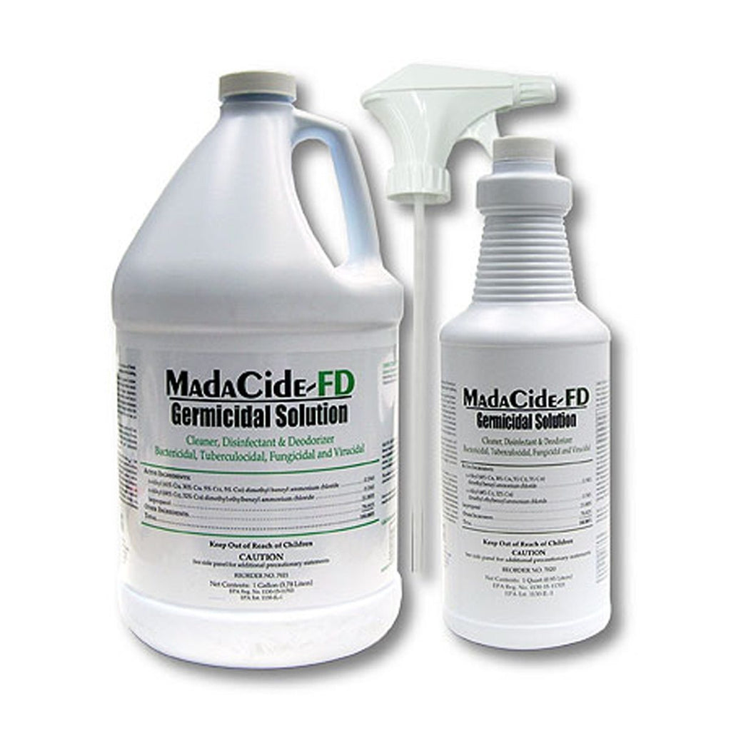 Madacide FD Disinfectant In 1 Gallon and 32oz Spray Bottle
