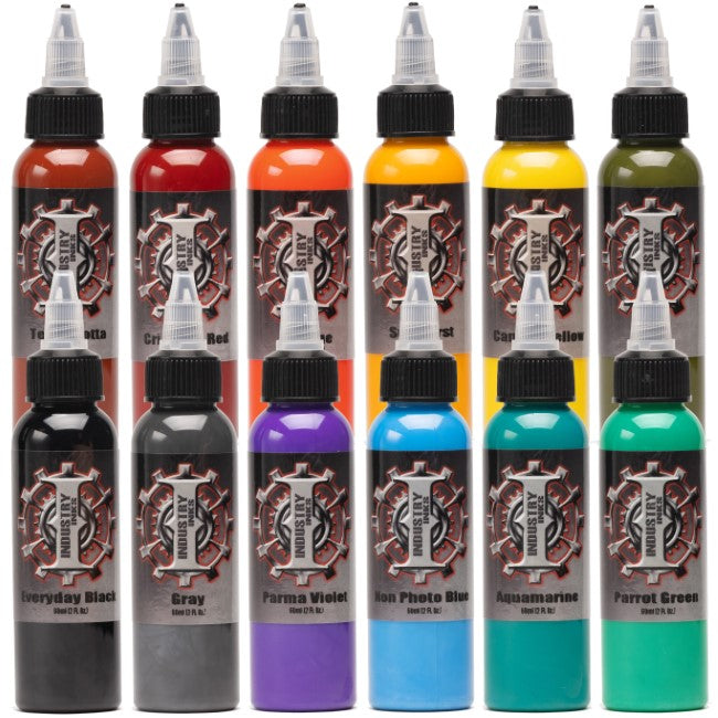 Industry Inks Tattoo Ink Traditional Plus Set in 2 ounce bottles