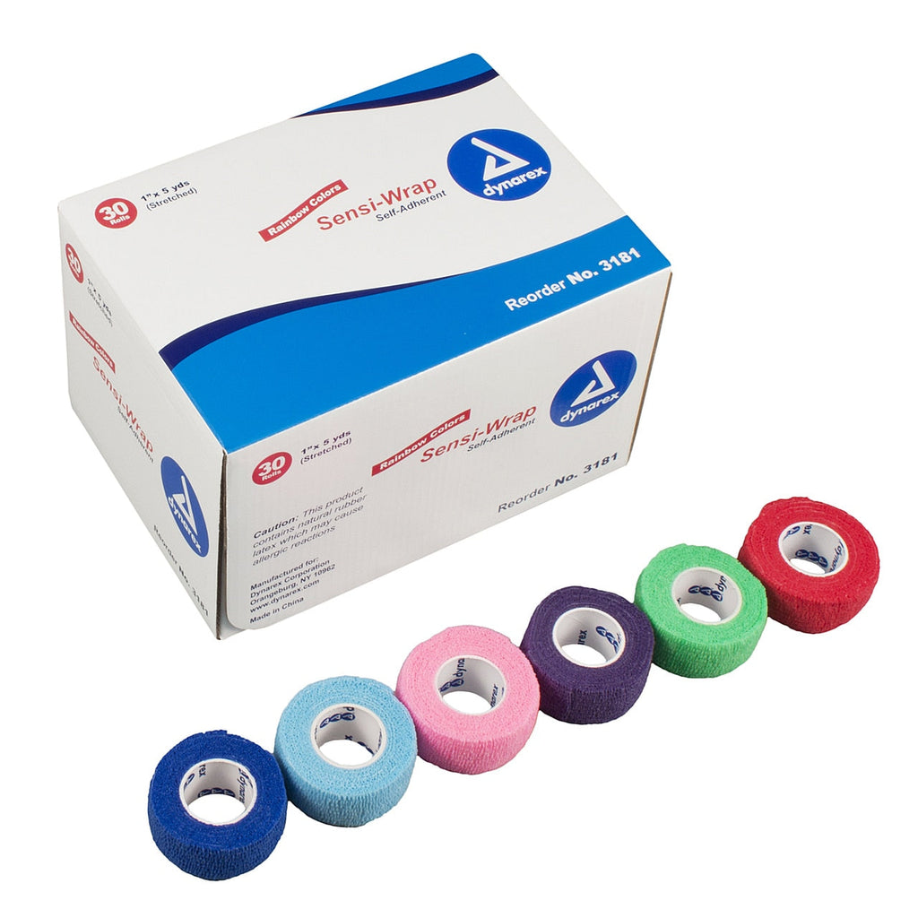 Assorted Colors of Dynarex Sensi Wrap Bandages 1 Inch